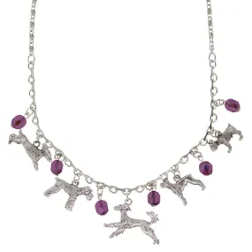 1928 Jewelry Beaded Multi Dog Drop Necklace 16"   3" Extender 1928 Jewelry Beaded Multi Dog Drop Necklace 16"   3" Extender