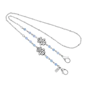 1928 Jewelry® Silver Tone Dog Paw Blue Bead Mask Holder 22 Inch 1928 Jewelry® Silver Tone Dog Paw Blue Bead Mask Holder 22 Inch