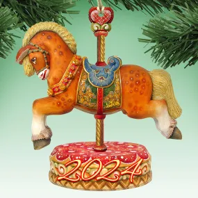 2024 Dated Carousel Horse Wooden Ornaments by G DeBrekht - Carousel Holiday Decor - 8114041-1-D24 2024 Dated Carousel Horse Wooden Ornaments by G DeBrekht - Carousel Holiday Decor - 8114041-1-D24