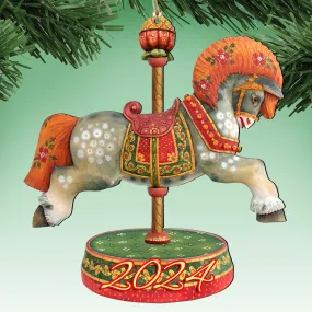 2024 Dated Carousel Horse Wooden Ornaments by G DeBrekht - Carousel Holiday Decor - 8114041-2-D24 2024 Dated Carousel Horse Wooden Ornaments by G DeBrekht - Carousel Holiday Decor - 8114041-2-D24