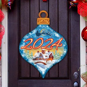 2024 Dated Christmas Village Door Decor by G DeBrekht - Christmas Santa and Snowman Decor - 8112182H-D24 2024 Dated Christmas Village Door Decor by G DeBrekht - Christmas Santa and Snowman Decor - 8112182H-D24