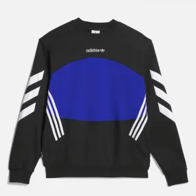 Adidas Skateboarding - Premiere Crewneck Sweatshirt - Black / Royal Blue / White Adidas Skateboarding - Premiere Crewneck Sweatshirt - Black / Royal Blue / White