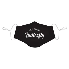 Adult Small Face Mask Satin Anti-Social Butterfly Adult Small Face Mask Satin Anti-Social Butterfly