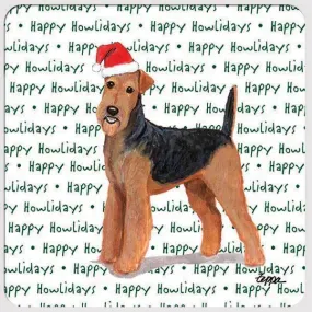 Airedale Terrier "Happy Howlidays" Coaster Airedale Terrier "Happy Howlidays" Coaster