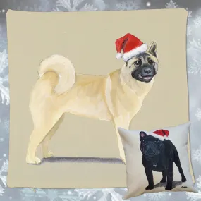 Akita Santa Pillow Cover Akita Santa Pillow Cover