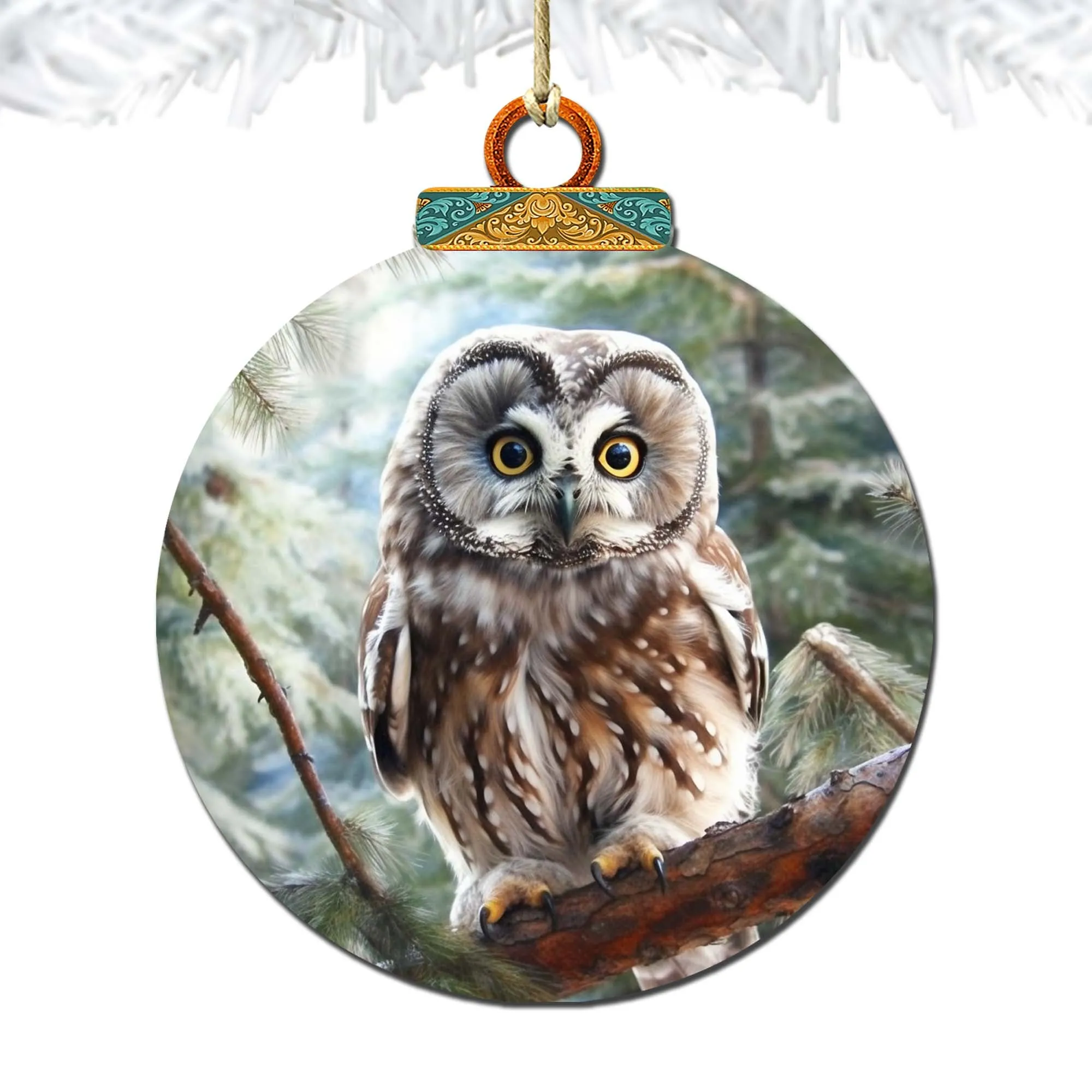 Alaskan Arctic Owl Wooden Ornaments by G.Debrekht - Wildlife Holiday Décor - 870050