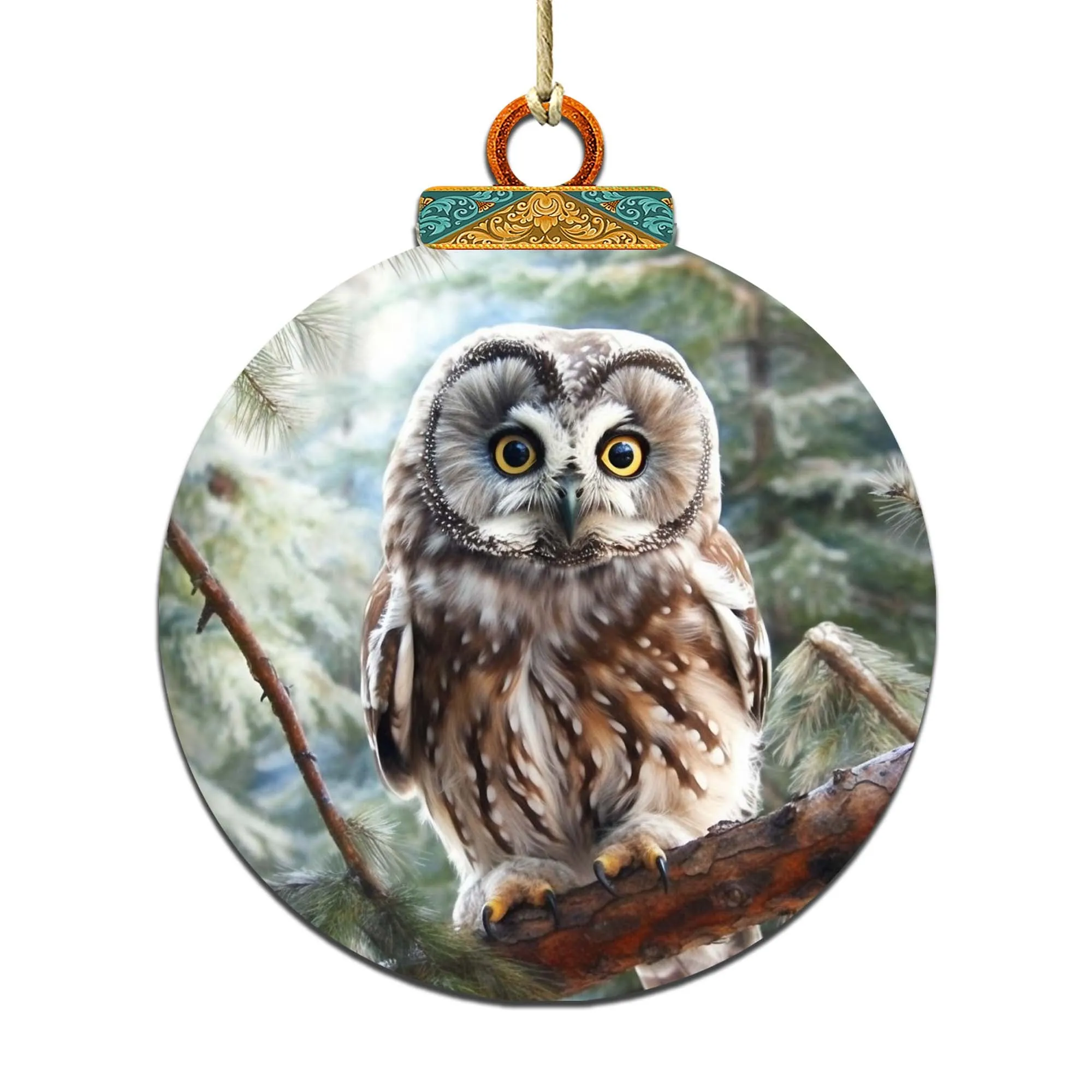 Alaskan Arctic Owl Wooden Ornaments by G.Debrekht - Wildlife Holiday Décor - 870050