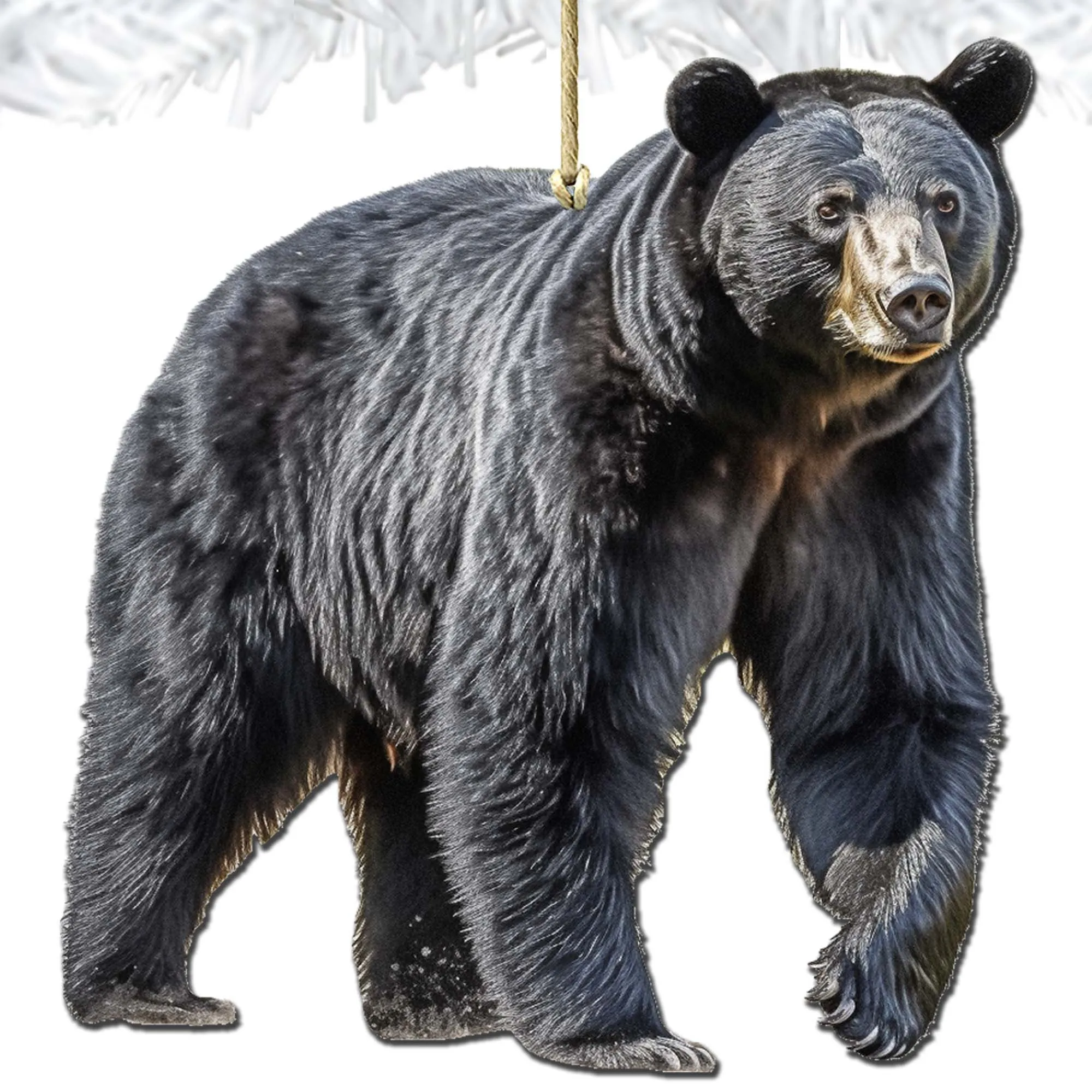 Alaskan Black Bear Wooden Ornaments by G.Debrekht - Wildlife Holiday Décor - 8710105-1