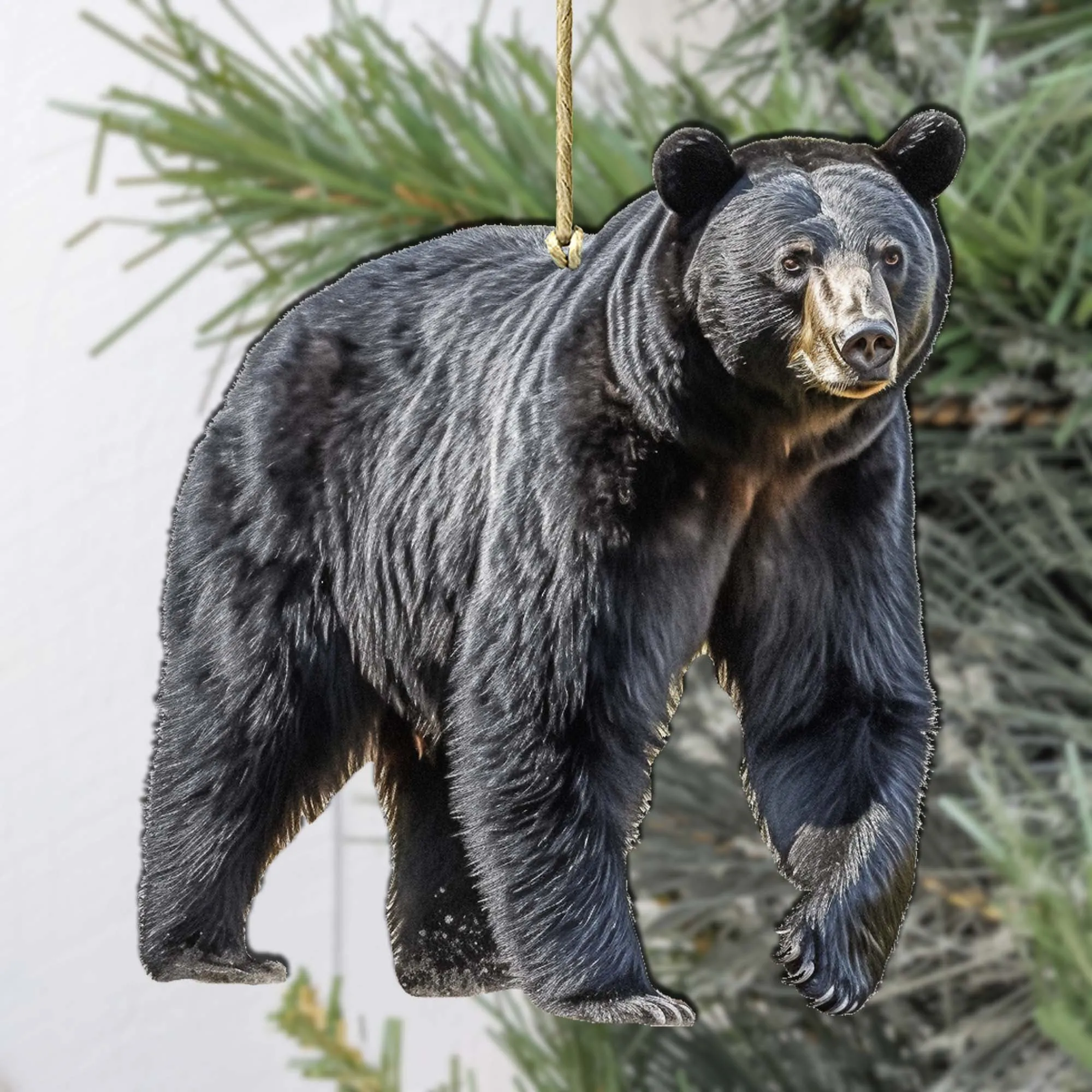 Alaskan Black Bear Wooden Ornaments by G.Debrekht - Wildlife Holiday Décor - 8710105-1
