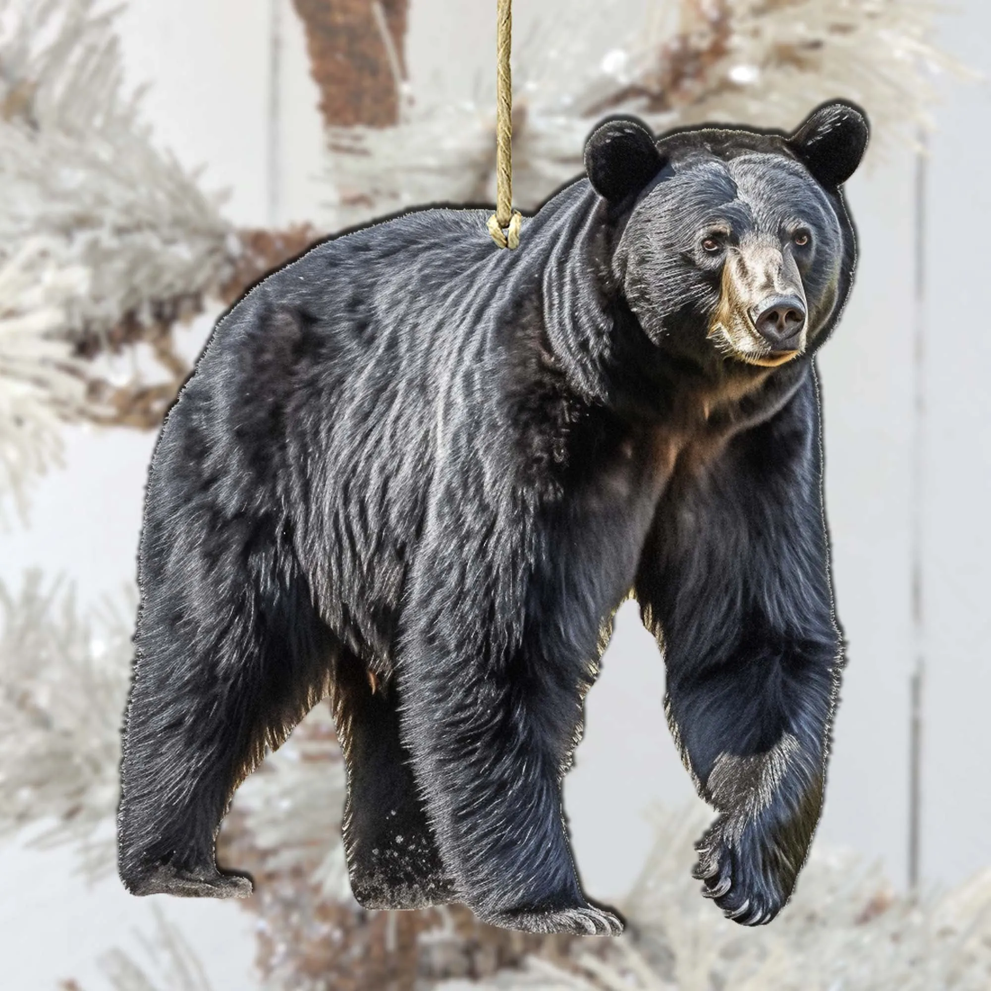 Alaskan Black Bear Wooden Ornaments by G.Debrekht - Wildlife Holiday Décor - 8710105-1