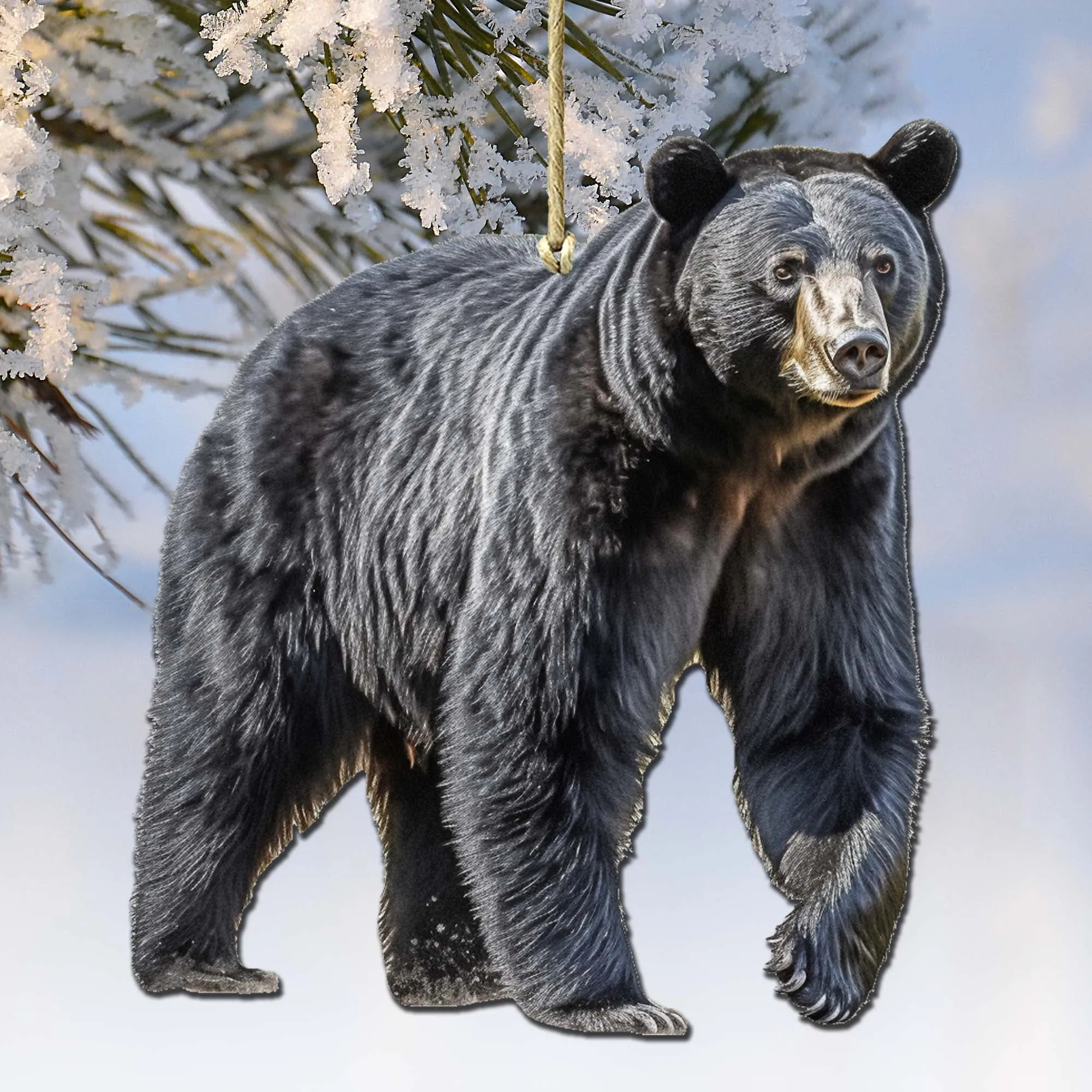 Alaskan Black Bear Wooden Ornaments by G.Debrekht - Wildlife Holiday Décor - 8710105-1