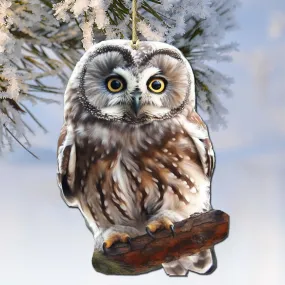 Alaskan Boreal Owl Wooden Ornaments by G.Debrekht - Wildlife Holiday Décor - 8710004-3 Alaskan Boreal Owl Wooden Ornaments by G.Debrekht - Wildlife Holiday Décor - 8710004-3