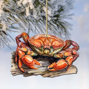 Alaskan Charming Crab Wooden Ornaments by G.Debrekht - Wildlife Holiday Décor - 8710121-2 Alaskan Charming Crab Wooden Ornaments by G.Debrekht - Wildlife Holiday Décor - 8710121-2