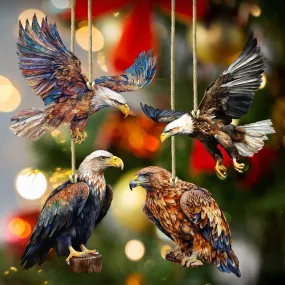 Alaskan Eagles Wooden Ornaments Set of 3 by G. Debrekht - Wildlife Holiday Décor - 8091321S4 Alaskan Eagles Wooden Ornaments Set of 3 by G. Debrekht - Wildlife Holiday Décor - 8091321S4