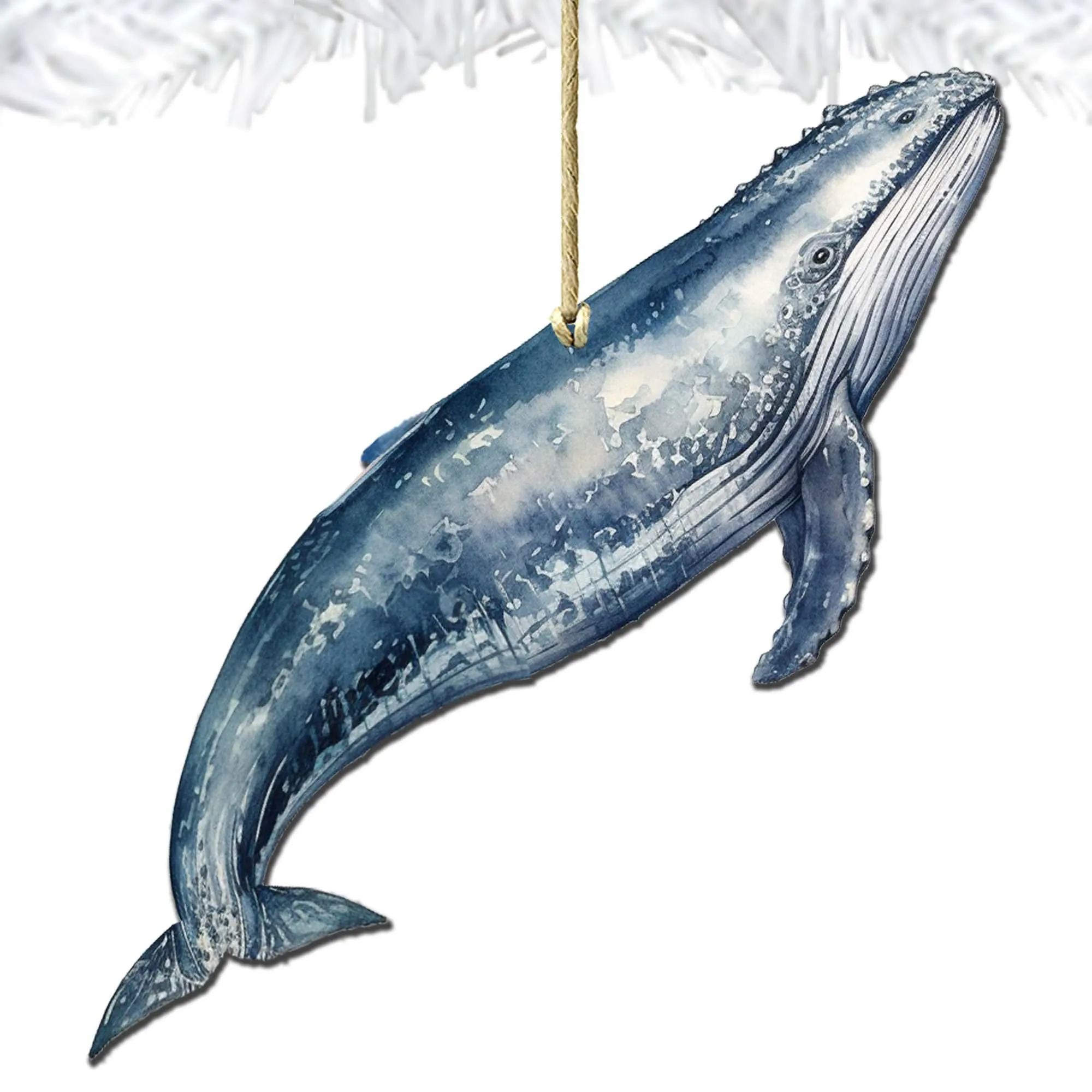 Alaskan Humpback Whale Wooden Ornaments by G.Debrekht - Wildlife Holiday Décor - 8710103-2