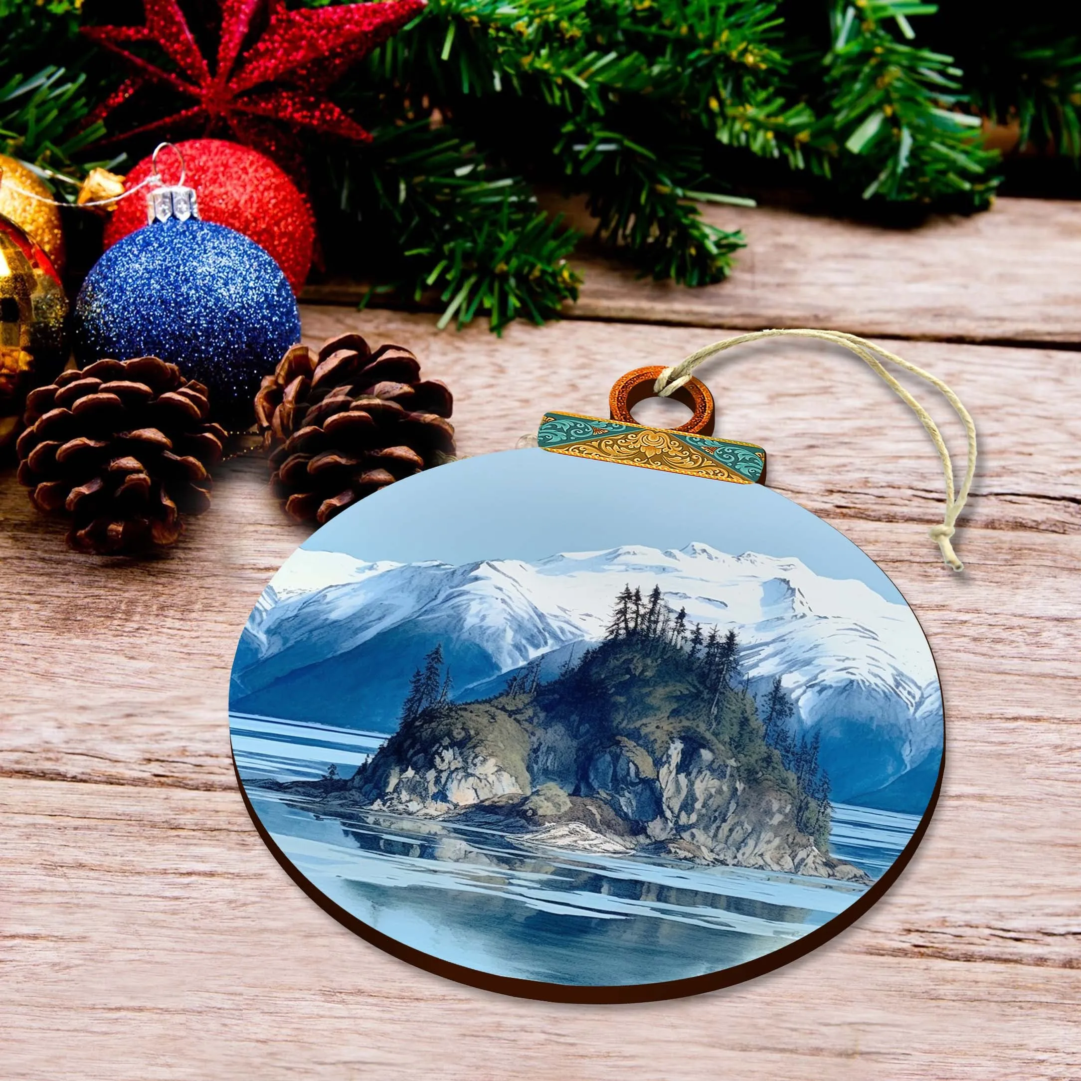 Alaskan Nature's Timeless Beauty Wooden Ornaments by G.Debrekht - Wildlife Holiday Décor - 870073
