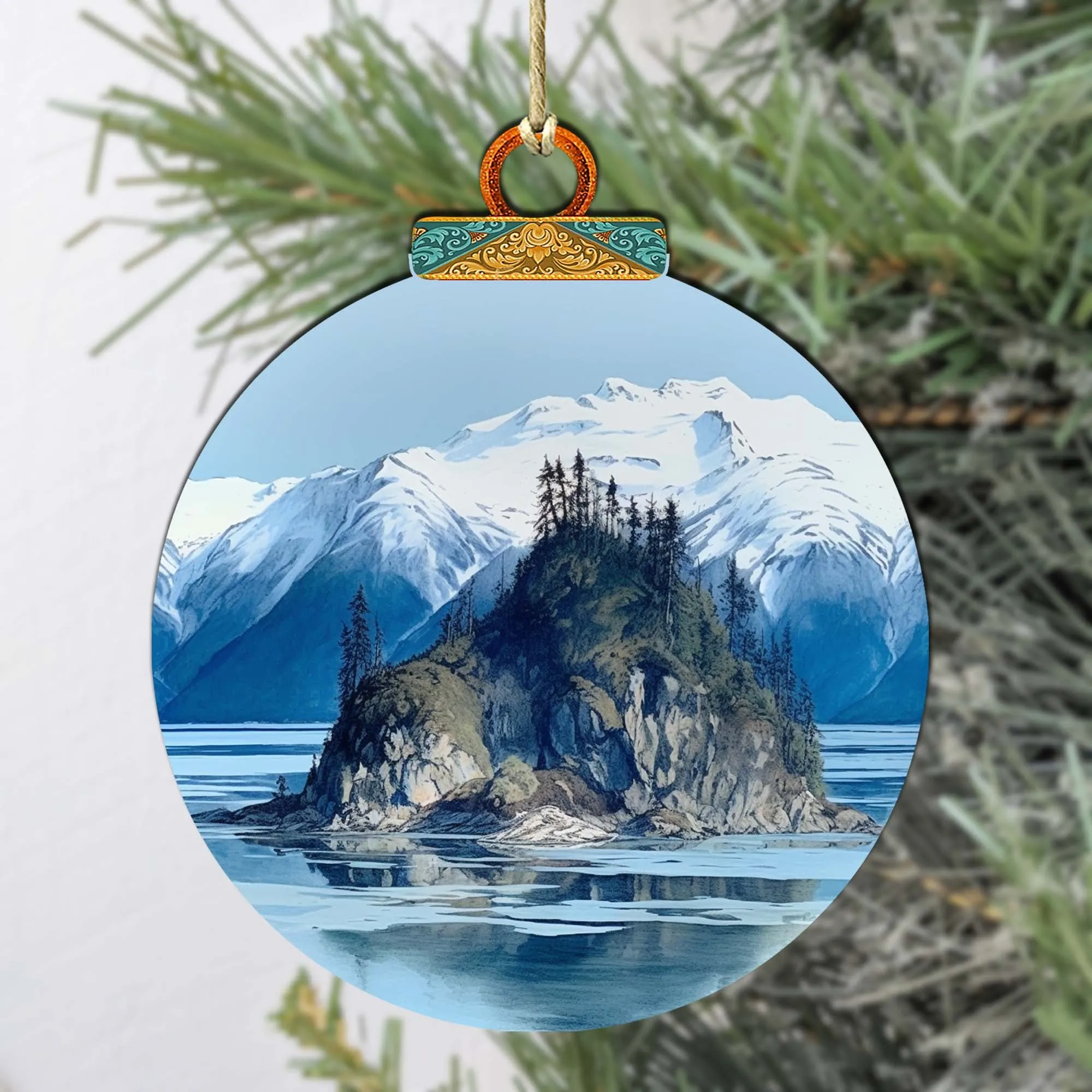 Alaskan Nature's Timeless Beauty Wooden Ornaments by G.Debrekht - Wildlife Holiday Décor - 870073