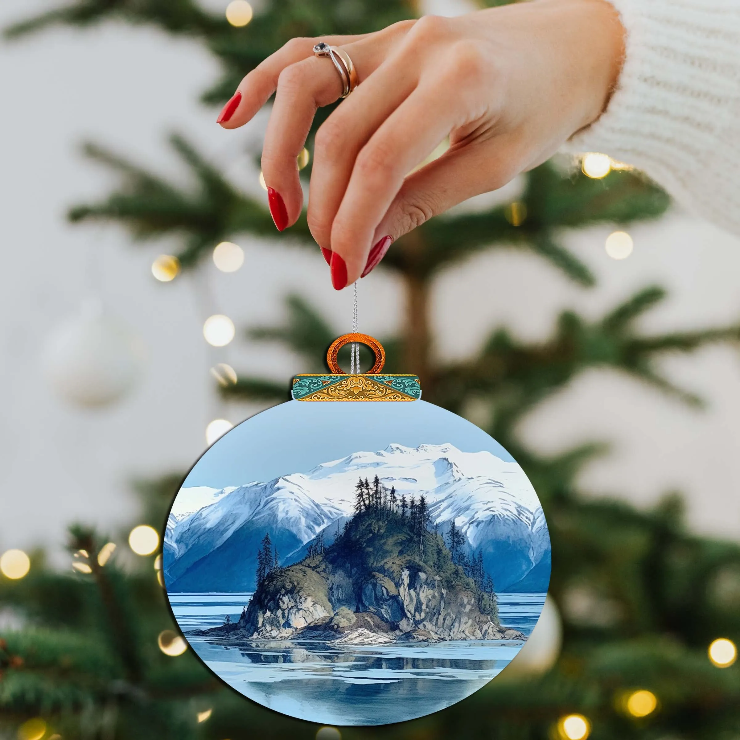 Alaskan Nature's Timeless Beauty Wooden Ornaments by G.Debrekht - Wildlife Holiday Décor - 870073