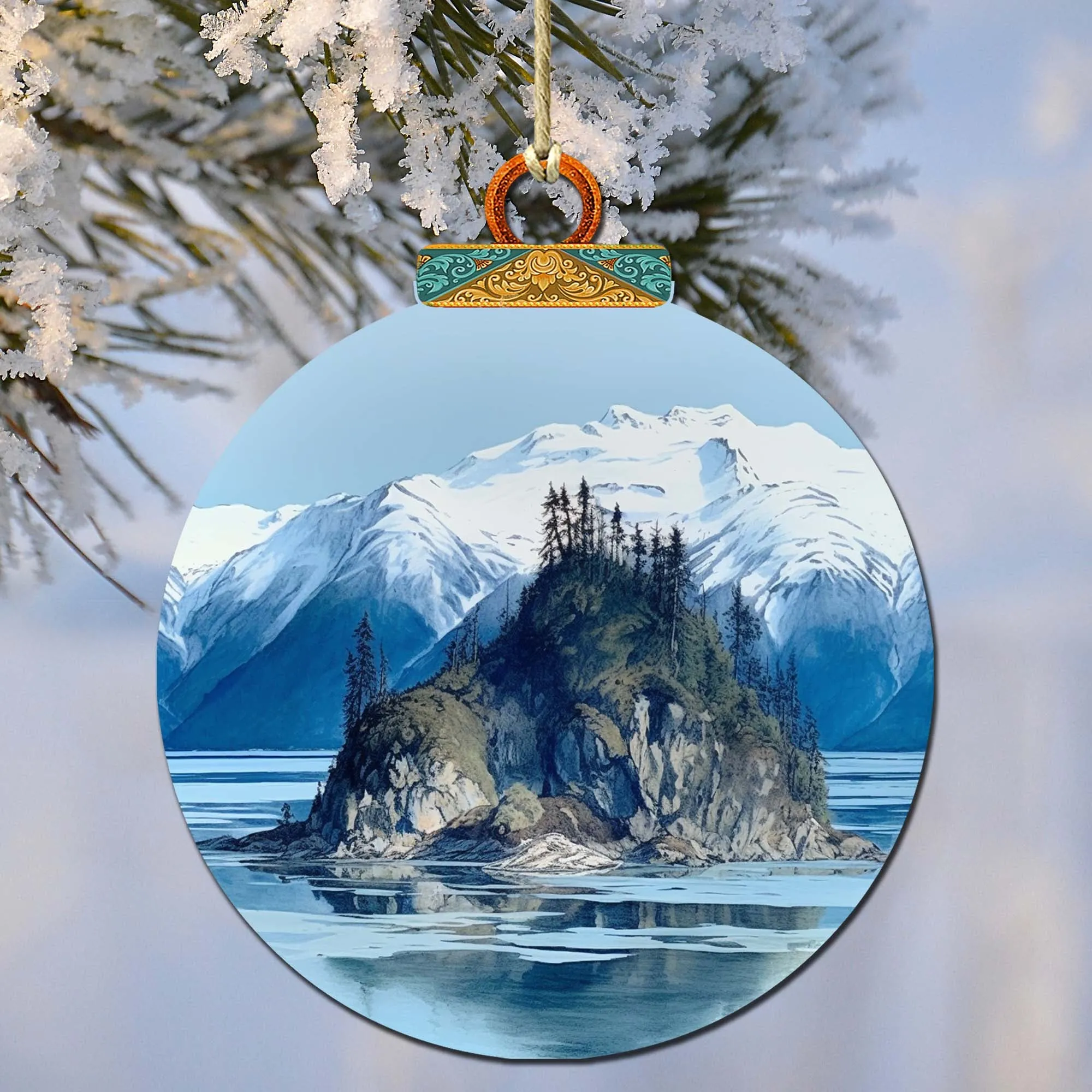 Alaskan Nature's Timeless Beauty Wooden Ornaments by G.Debrekht - Wildlife Holiday Décor - 870073