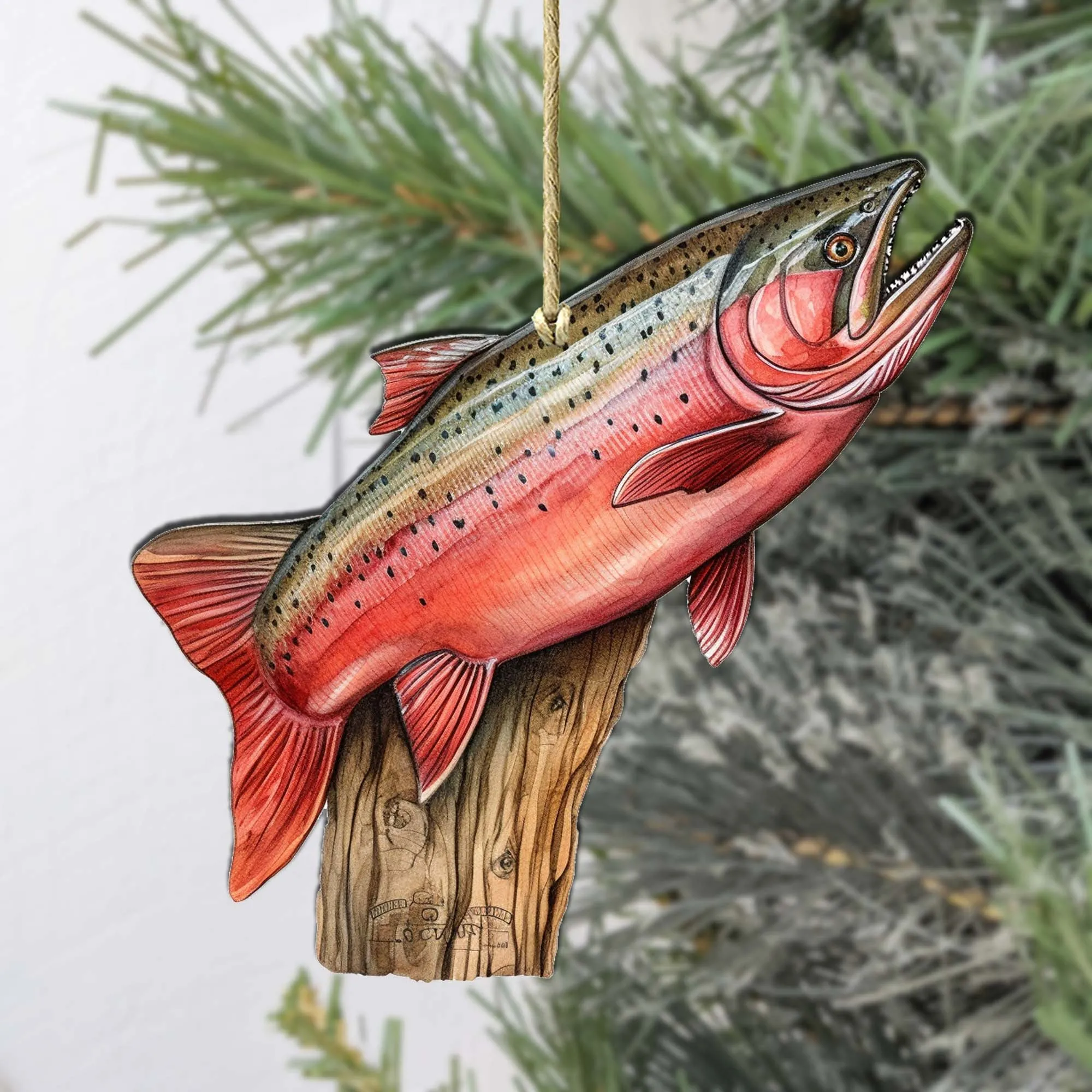 Alaskan Red Sockeye Wooden Ornaments by G.Debrekht - Wildlife Holiday Décor - 8710109-1