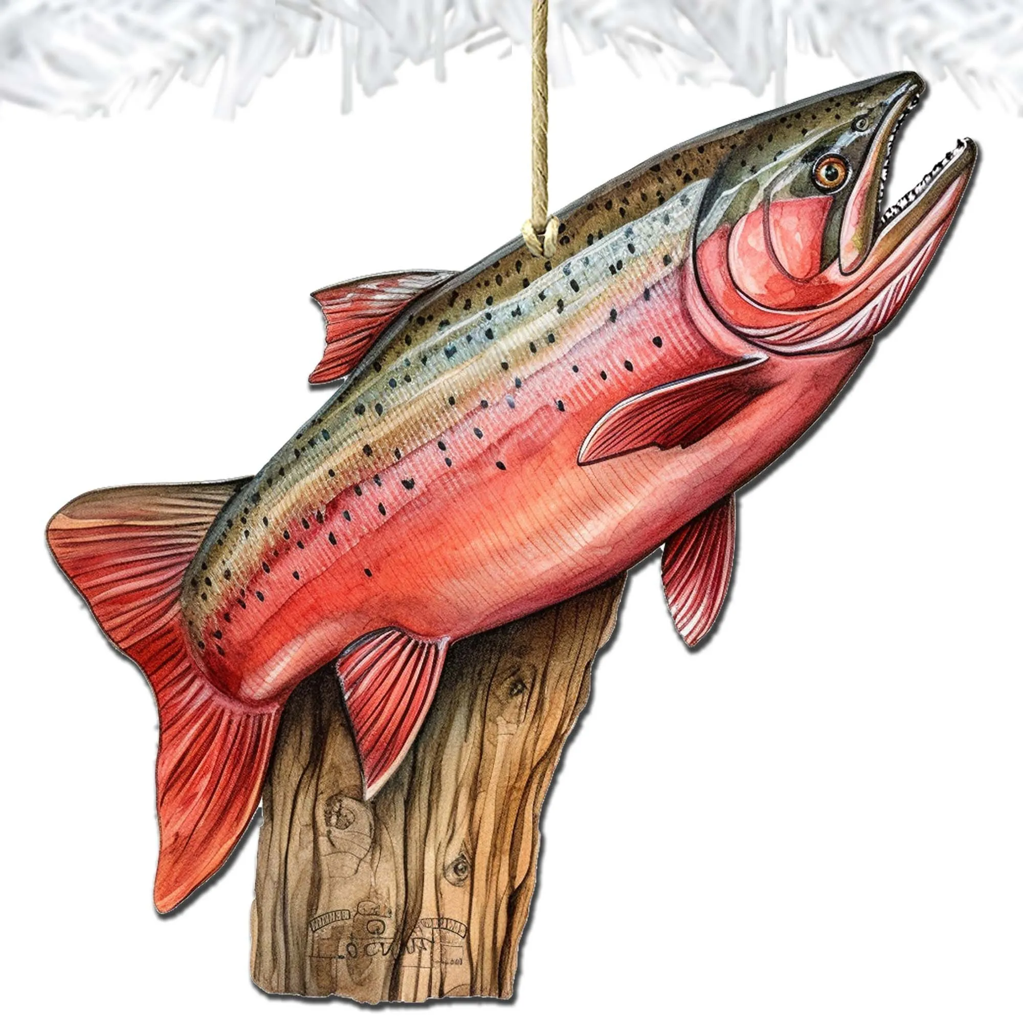 Alaskan Red Sockeye Wooden Ornaments by G.Debrekht - Wildlife Holiday Décor - 8710109-1