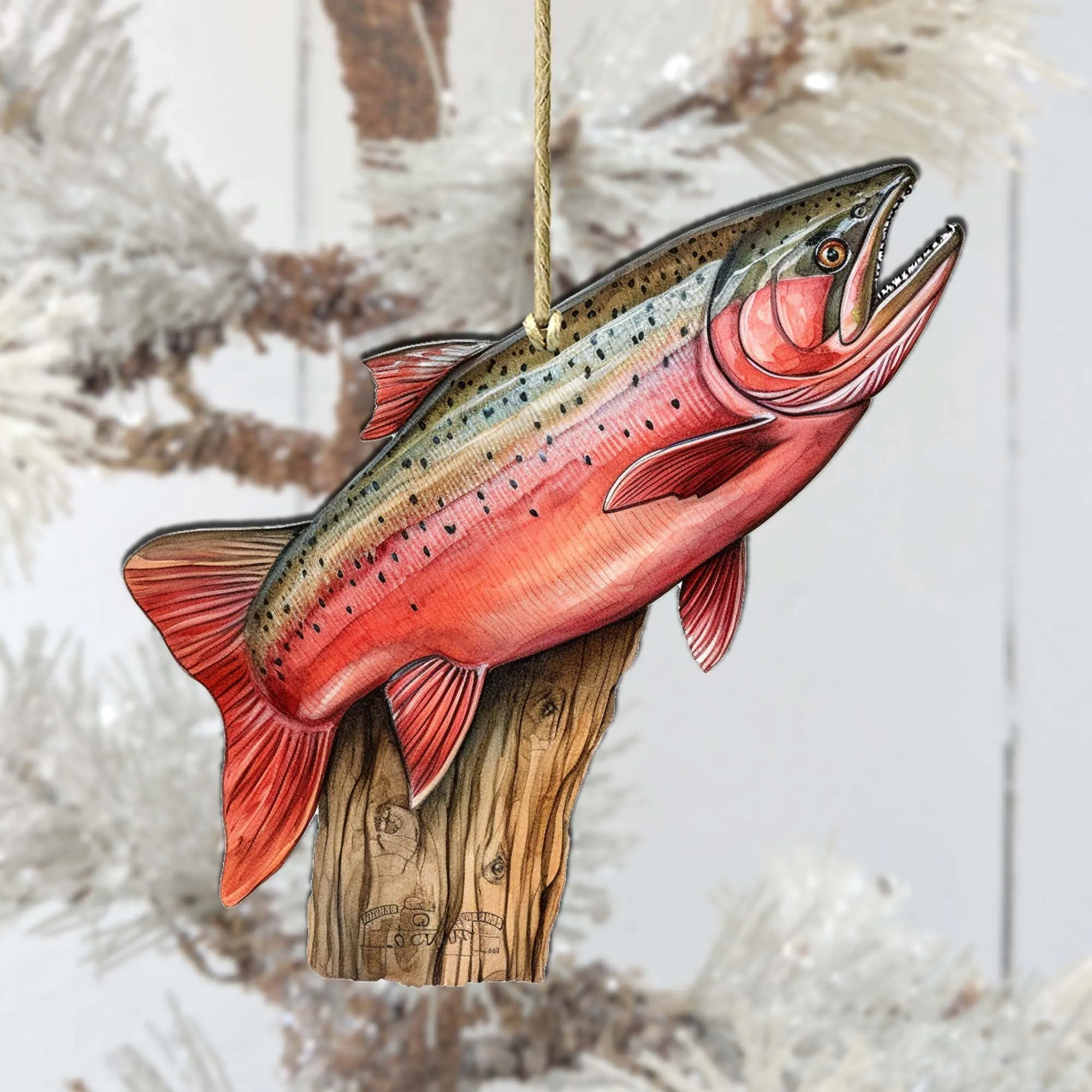 Alaskan Red Sockeye Wooden Ornaments by G.Debrekht - Wildlife Holiday Décor - 8710109-1
