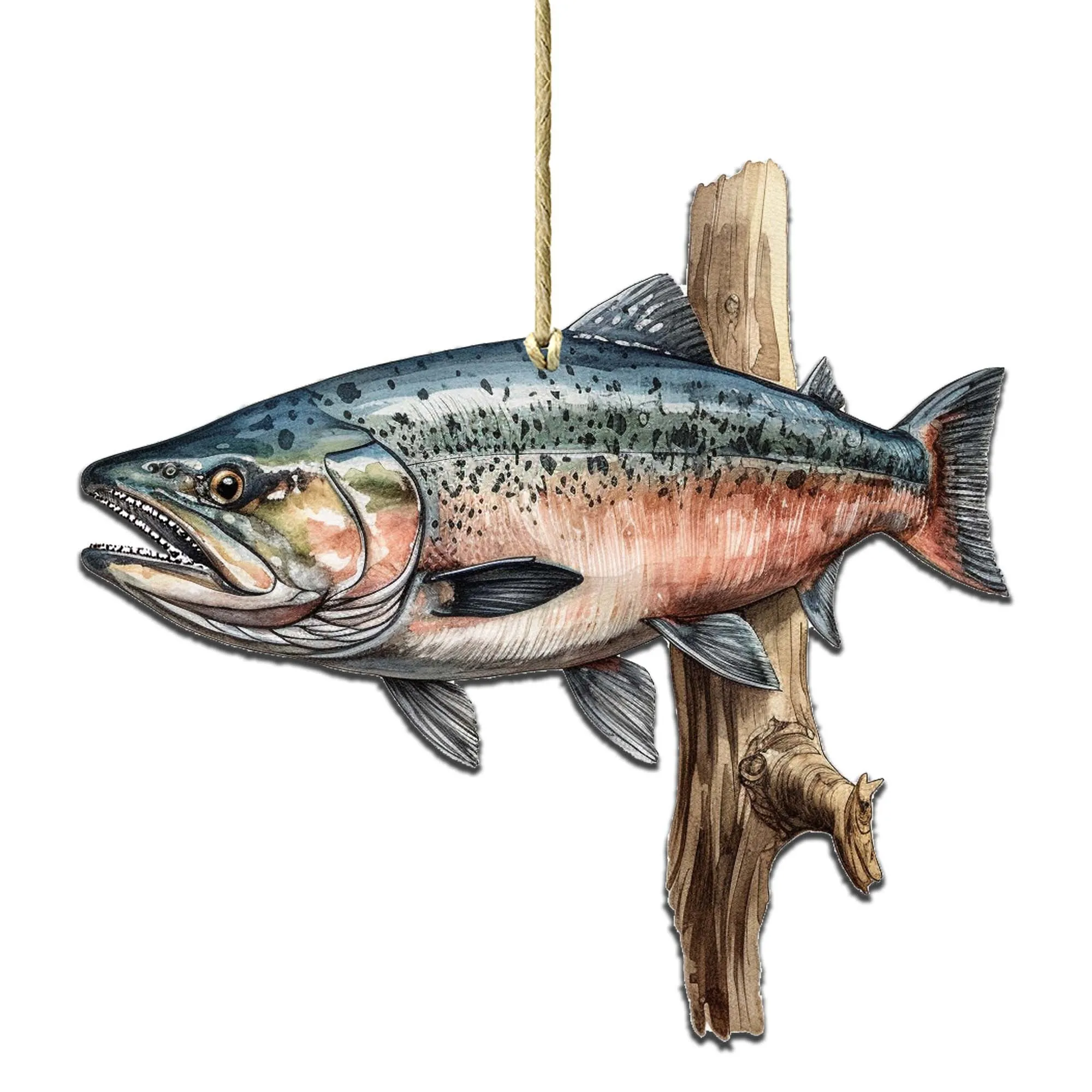 Alaskan Sockeye Wooden Ornaments by G.Debrekht - Wildlife Holiday Décor - 8710109-3
