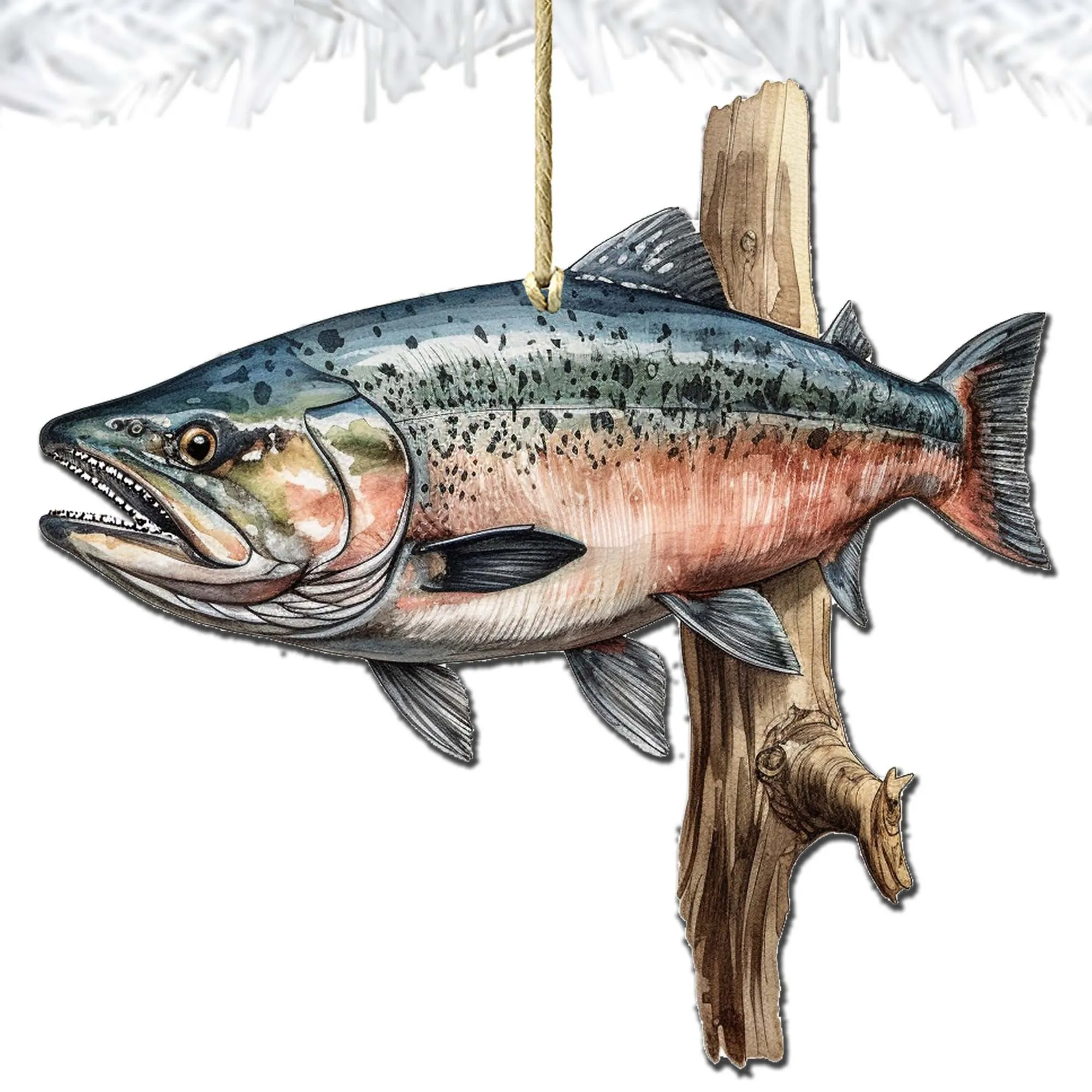 Alaskan Sockeye Wooden Ornaments by G.Debrekht - Wildlife Holiday Décor - 8710109-3