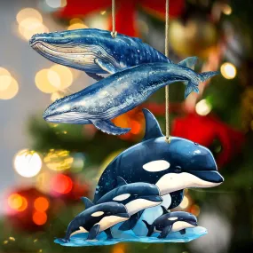 Alaskan Whale and Orca Wooden Ornaments Set of 2 by G. Debrekht - Wildlife Holiday Décor - 8091323S5 Alaskan Whale and Orca Wooden Ornaments Set of 2 by G. Debrekht - Wildlife Holiday Décor - 8091323S5