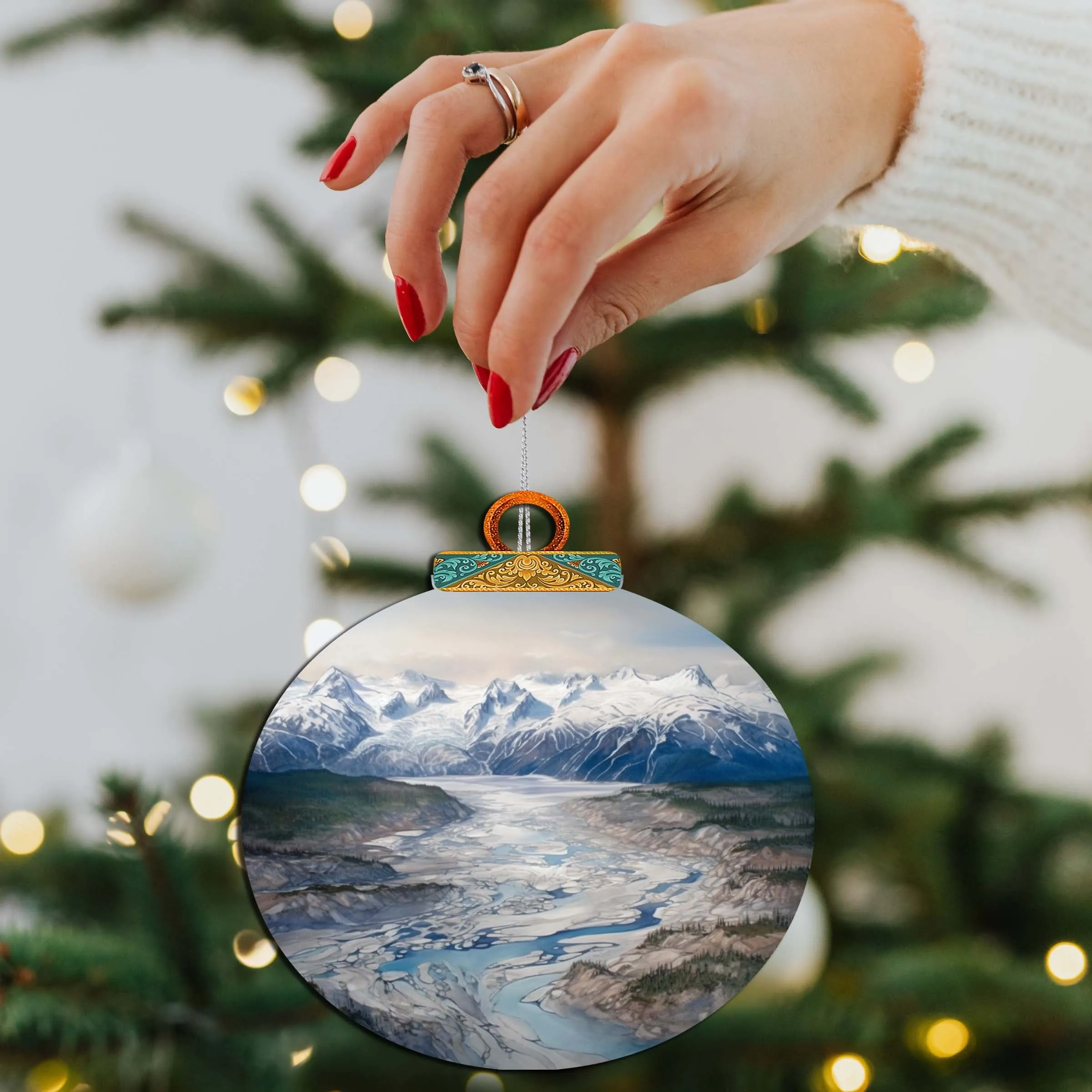 Alaskan Wilderness Symphony Wooden Ornaments by G.Debrekht - Wildlife Holiday Décor - 870057