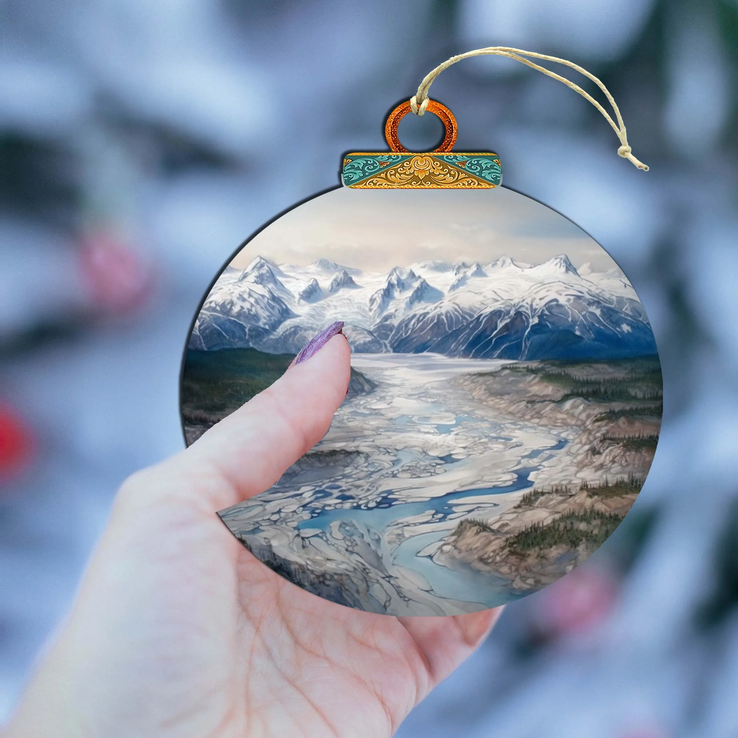 Alaskan Wilderness Symphony Wooden Ornaments by G.Debrekht - Wildlife Holiday Décor - 870057