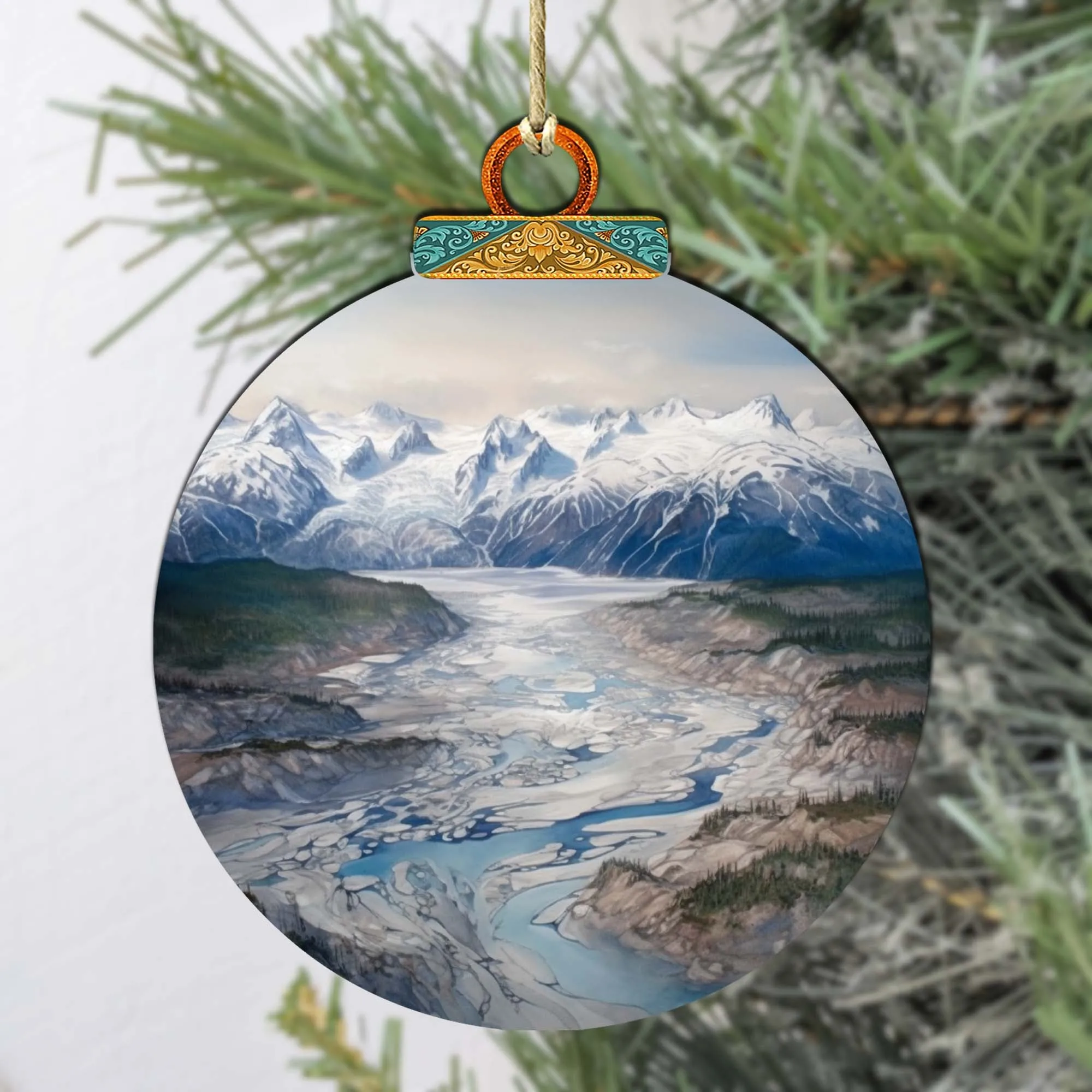Alaskan Wilderness Symphony Wooden Ornaments by G.Debrekht - Wildlife Holiday Décor - 870057