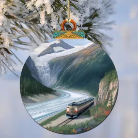 Alaska's Mountain Railway Wooden Ornaments by G.Debrekht - Wildlife Holiday Décor - 870042