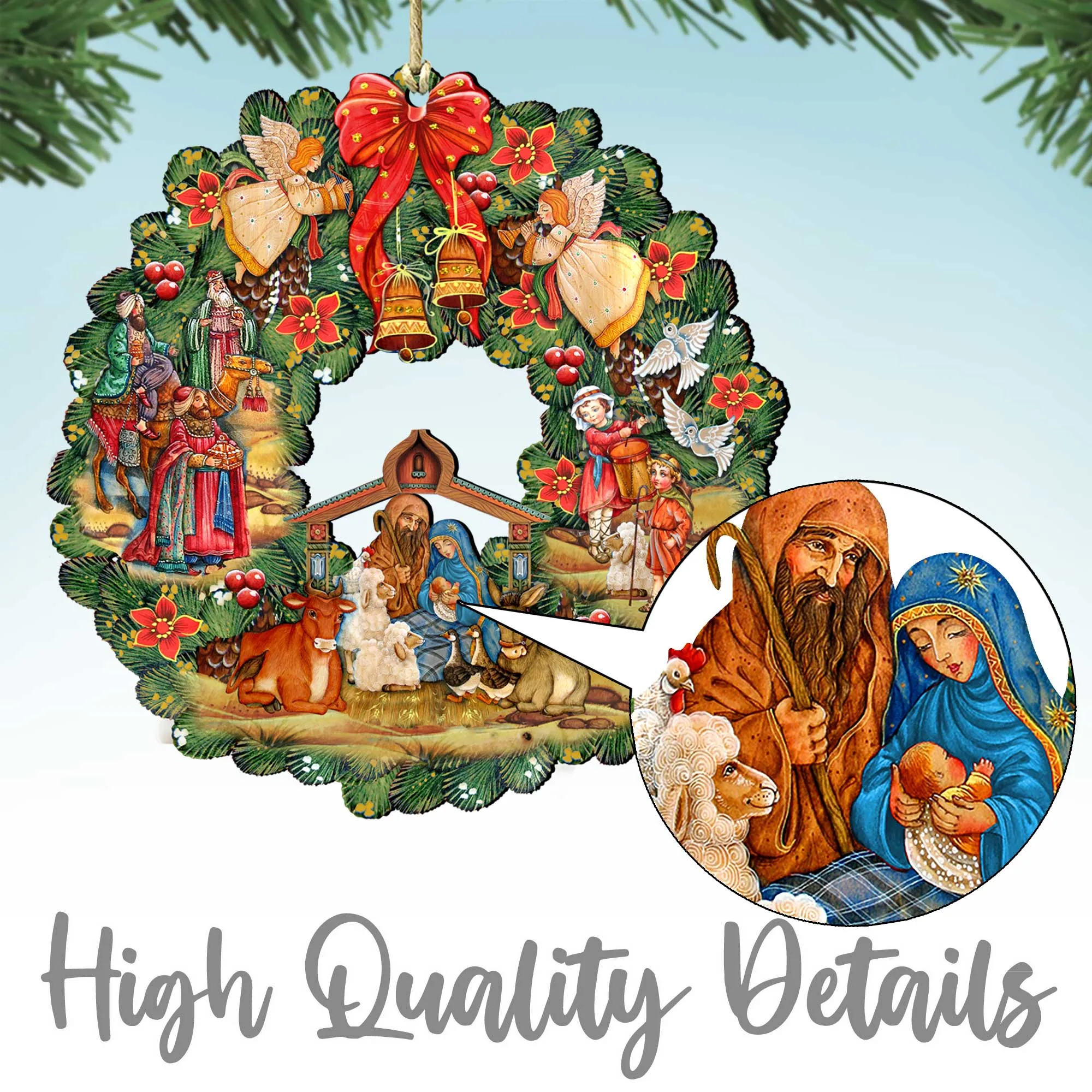 Alaska's Mountain Railway Wooden Ornaments by G.Debrekht - Wildlife Holiday Décor - 870042