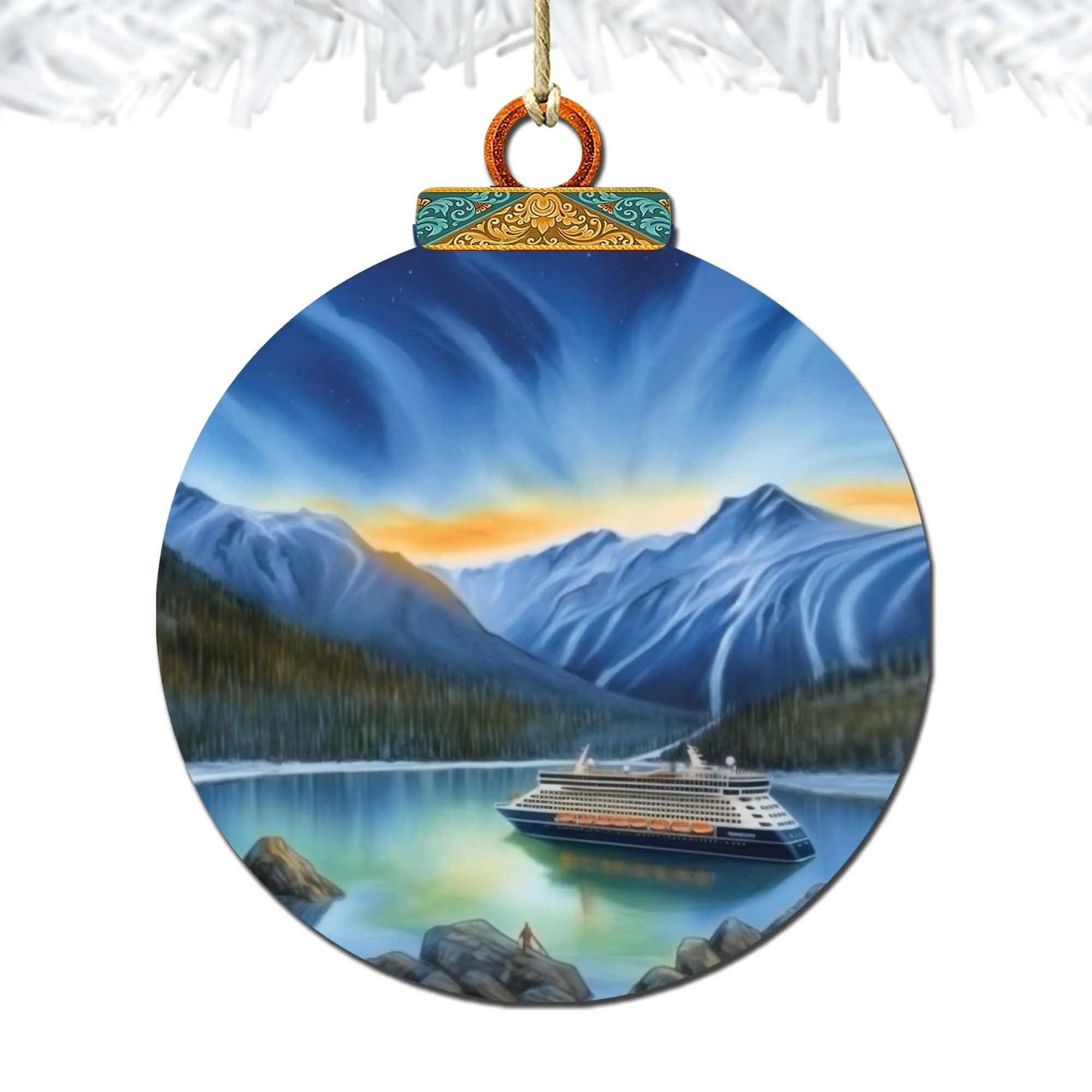 Alaska's Mountain Splendor Wooden Ornaments by G.Debrekht - Wildlife Holiday Décor - 870066