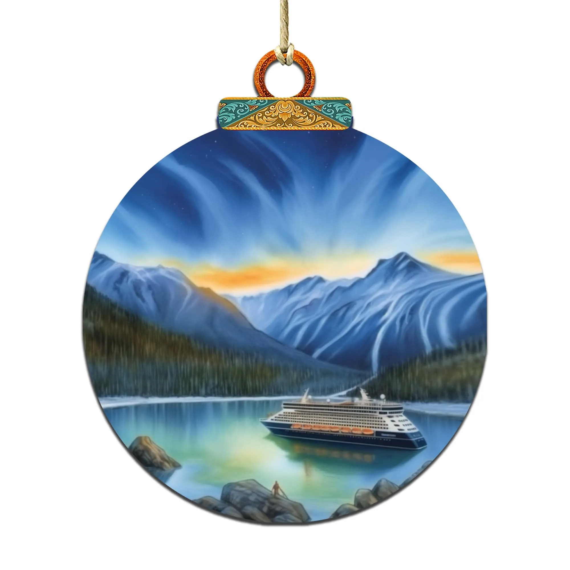 Alaska's Mountain Splendor Wooden Ornaments by G.Debrekht - Wildlife Holiday Décor - 870066