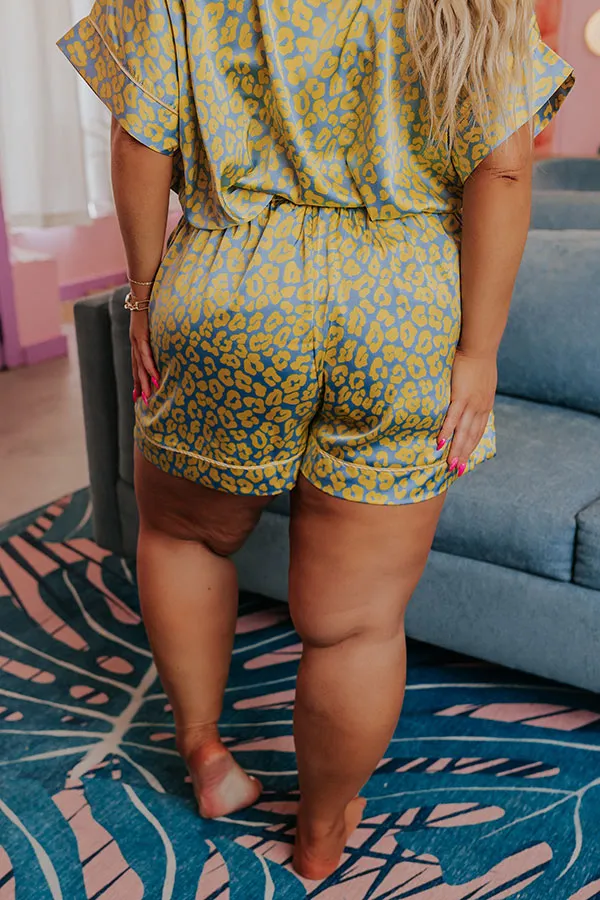 Always Down To Chill Pajama Shorts In Yellow Curves