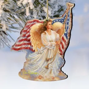 American Angel Wooden Ornaments by Gelsinger - American Christmas Decor - 8161021-0107 American Angel Wooden Ornaments by Gelsinger - American Christmas Decor - 8161021-0107