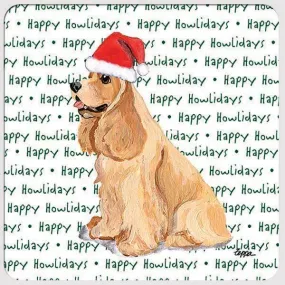 American Cocker Spaniel, Blonde "Happy Howlidays" Coaster American Cocker Spaniel, Blonde "Happy Howlidays" Coaster