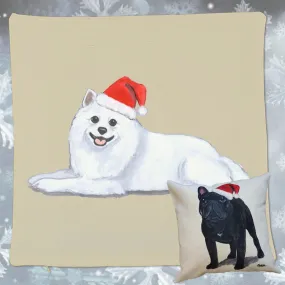 American Eskimo Dog Santa Pillow Cover American Eskimo Dog Santa Pillow Cover