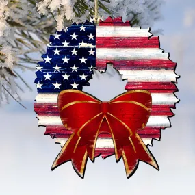 American Flag Wreath Wooden Ornaments by G. DeBrekht - American Christmas Decor - 8185302 American Flag Wreath Wooden Ornaments by G. DeBrekht - American Christmas Decor - 8185302