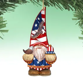 Americana Gnome Dwarf Wooden Ornaments by G. DeBrekht - American Christmas Decor - 8611015 Americana Gnome Dwarf Wooden Ornaments by G. DeBrekht - American Christmas Decor - 8611015