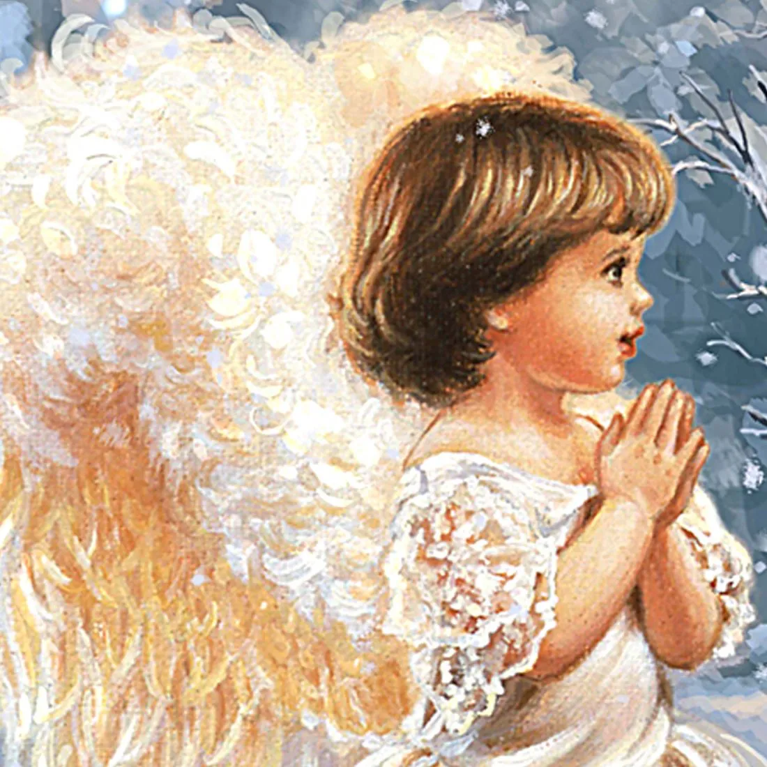 Angel at the Chapel Art Wooden Wall Art by D. Gelsinger - Nativity Holiday Décor - 95659B-1606