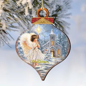 Angel at the Chapel Wooden Ornaments by Gelsinger - Nativity Holiday Decor - 8031121-1606 Angel at the Chapel Wooden Ornaments by Gelsinger - Nativity Holiday Decor - 8031121-1606