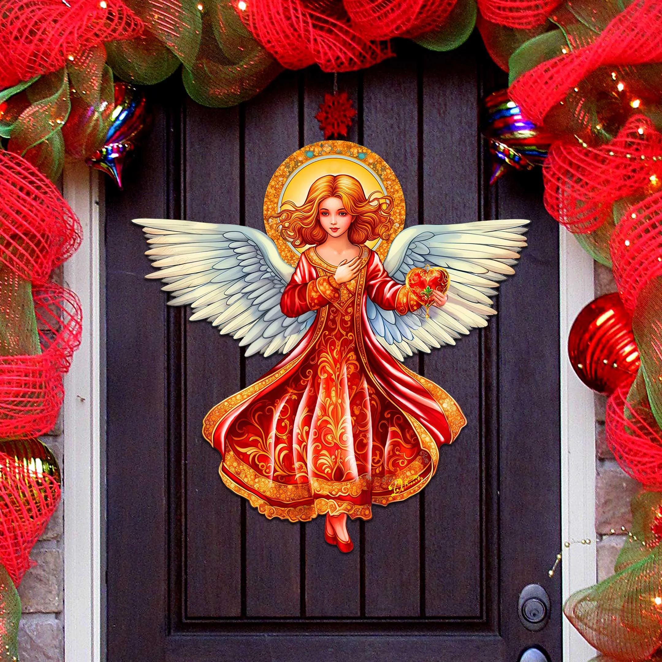 Angel with Love Holiday Door Décor by G. Debrekht - Nativity Holiday Décor - 8652816H