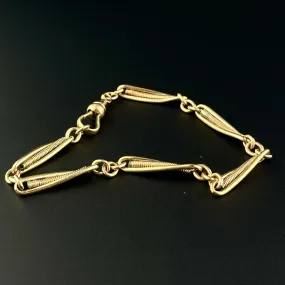 Antique Edwardian Trombone Fancy Link Watch Chain Bracelet Antique Edwardian Trombone Fancy Link Watch Chain Bracelet