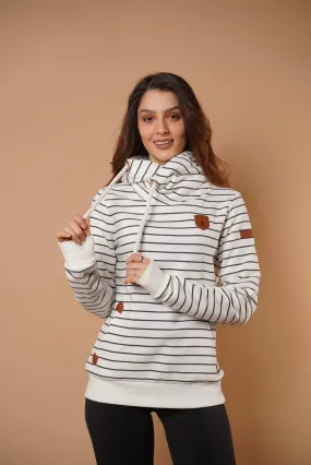 Artemis Print Ivory Stripe Hoodie Artemis Print Ivory Stripe Hoodie