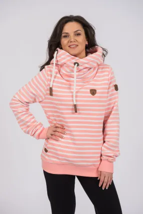Artemis Print Peach Stripe Hoodie Artemis Print Peach Stripe Hoodie