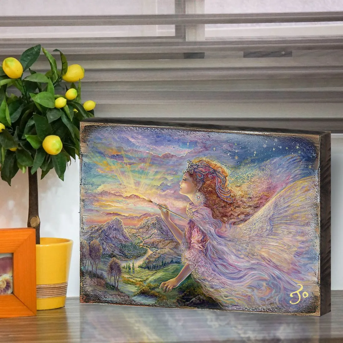 Aurora Fantasy Wooden Wall Art by Josephine Wall - Fantasy Décor - 852113B-JW
