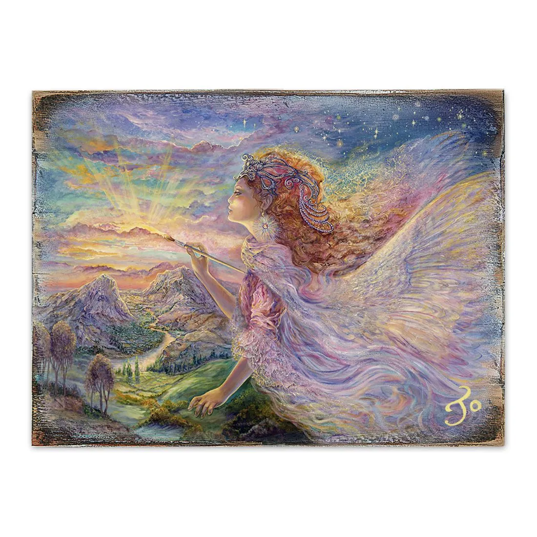 Aurora Fantasy Wooden Wall Art by Josephine Wall - Fantasy Décor - 852113B-JW